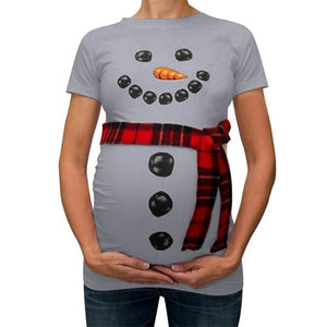 Christmas Snowman Maternity Tee