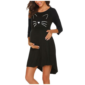 Long Sleeve Maternity Nursing Nightgown