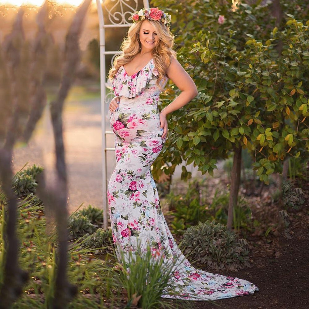 Floral Maternity Photoshoot Dress Floral Maternity Photoshoot Dress