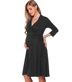 Maternity & Nursing 3/4 Sleeve Night Robe