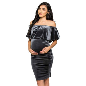 Off Shoulder Bodycon Maternity Dress