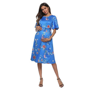 Printed Floral Maternity Dress