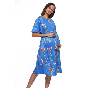 Printed Floral Maternity Dress