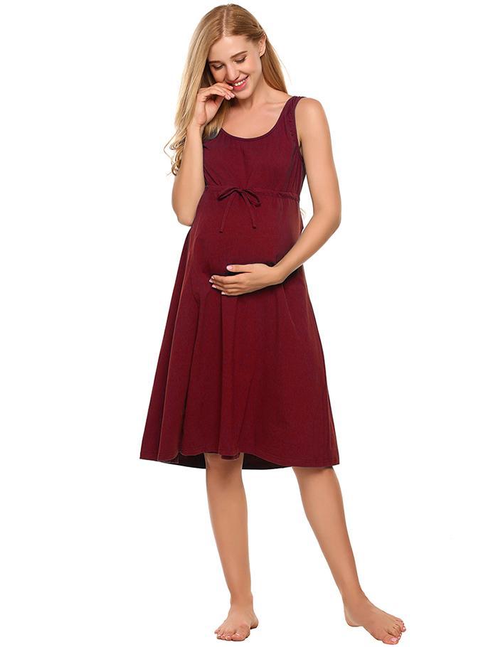 Maternity Nursing Dress with Belt Maternity Nursing Dress with Belt